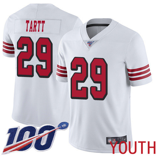 San Francisco 49ers Limited White Youth Jaquiski Tartt NFL Jersey #29 100th Season Rush Vapor Untouchable